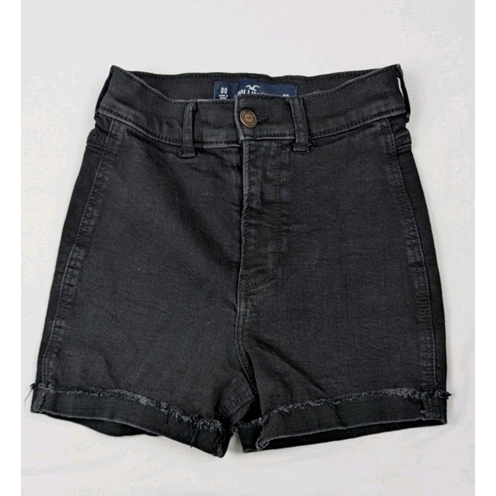 Hollister 00 Ultra High-Rise Short 3" Inseam Black Stretch Cut-off Women's Denim
